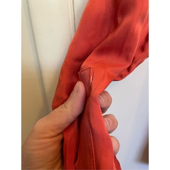 Chicos SANDWASH SATIN SHIRT LS Fashion Top ORANGE SPICE NWT size 12/14. - Picture 10 of 10